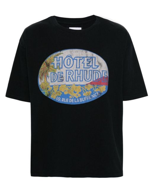 Rhude Dimora T-Shirt aus Baumwolle in Black für Herren