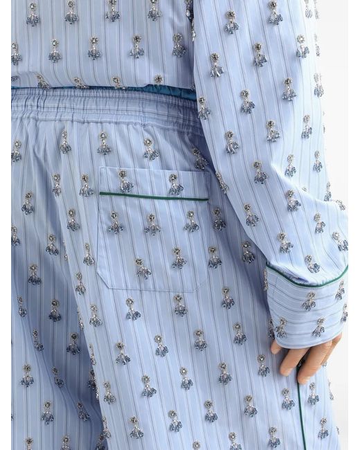 Dolce & Gabbana Blue Vanity Trousers With Embroidery for men