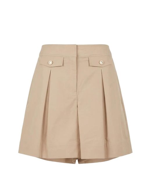 Twinset Natural Pleat Pocket Shorts