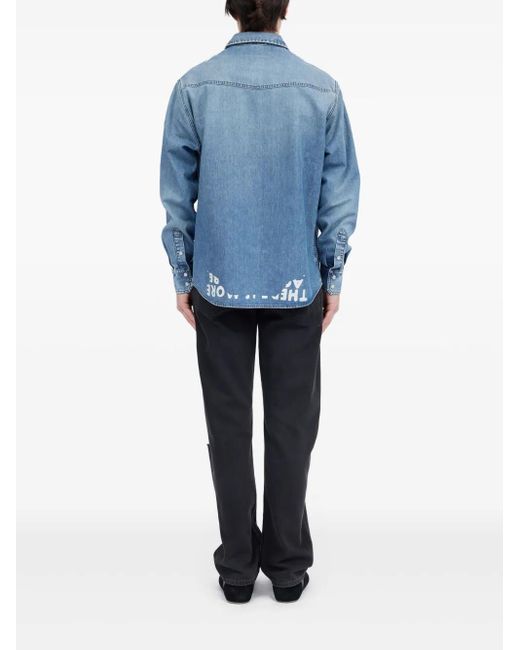 メンズ MM6 by Maison Martin Margiela プリント デニムシャツ Blue
