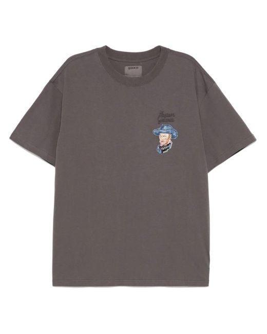 Musium Div. Gray Logo-Embroidered T-Shirt for men