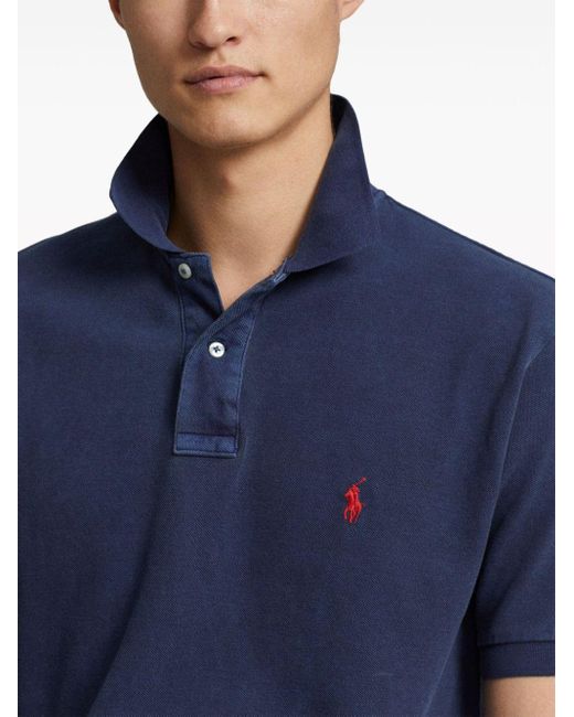 Polo Ralph Lauren Blue Polo Pony-embroidered Cotton Polo Shirt for men