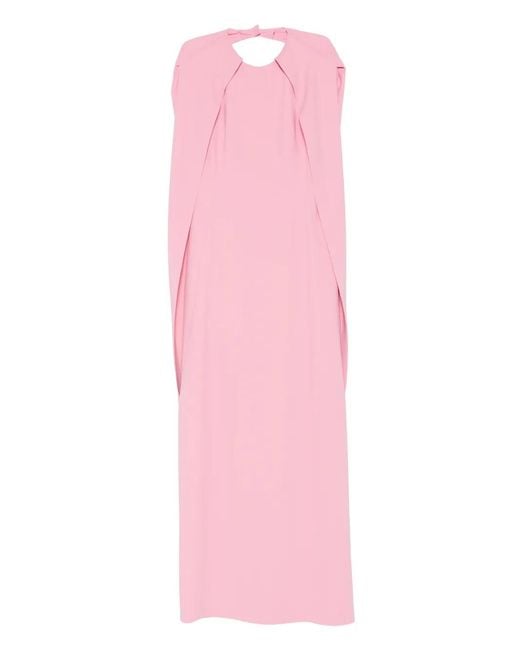 Alberta Ferretti Pink Cape Dress