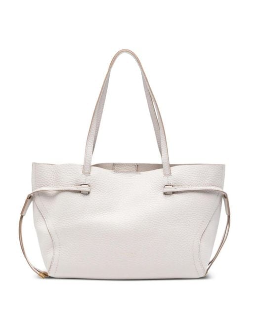 Gianni Chiarini White Violette Magnetic-Fastening Tote Bag