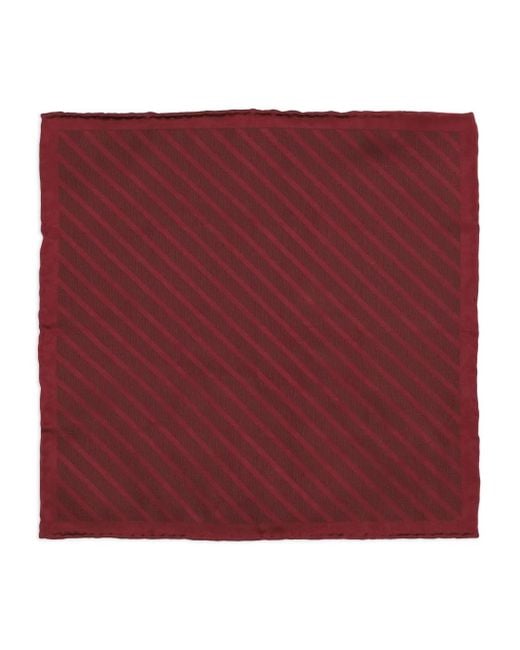 Pañuelo de bolsillo a rayas diagonales Brunello Cucinelli de hombre de color Red