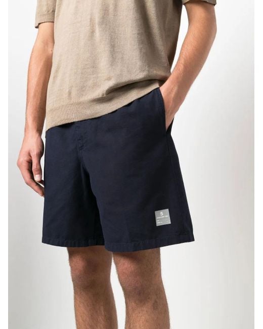 Department 5 Blue Cotton Drawstring Bermuda-Shorts for men