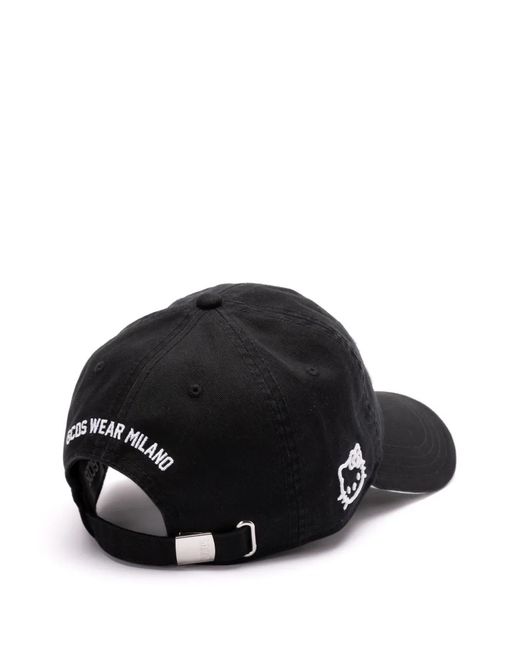Gcds Black Logo-Embroidered Cap