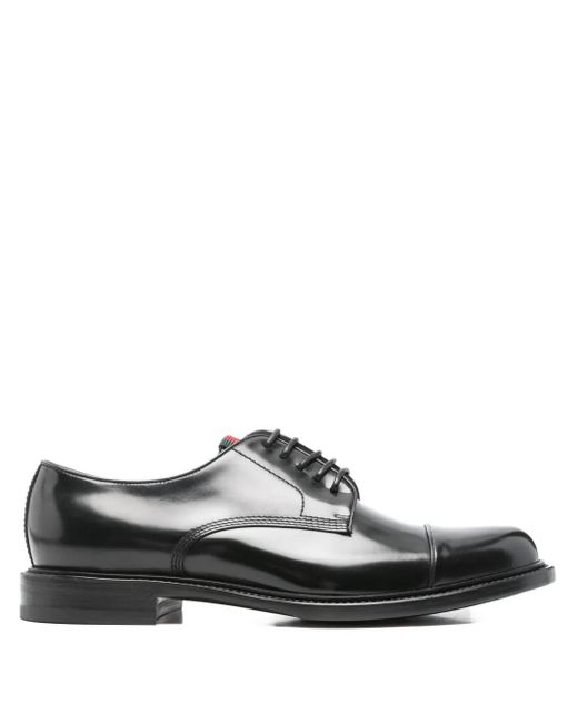 Gucci Black Leather Derby Shoes for men