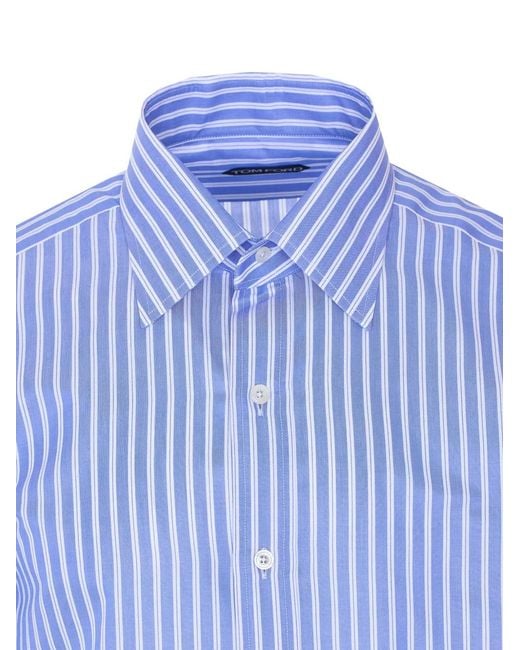 Camisa A Rayas Tom Ford de hombre de color Blue