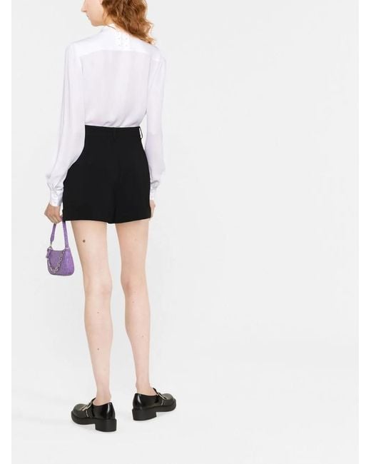 Moschino White Silk Pussy-Bow Blouse