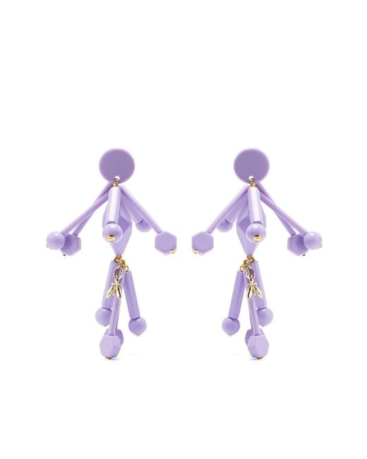 Patrizia Pepe Purple Bead-embellished Clip-on Earrings