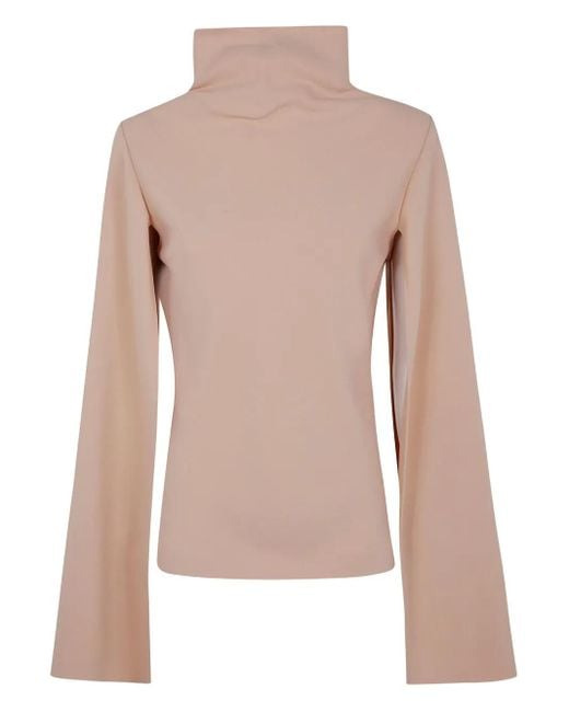 Alberta Ferretti Pink Turtle Neck Blouse