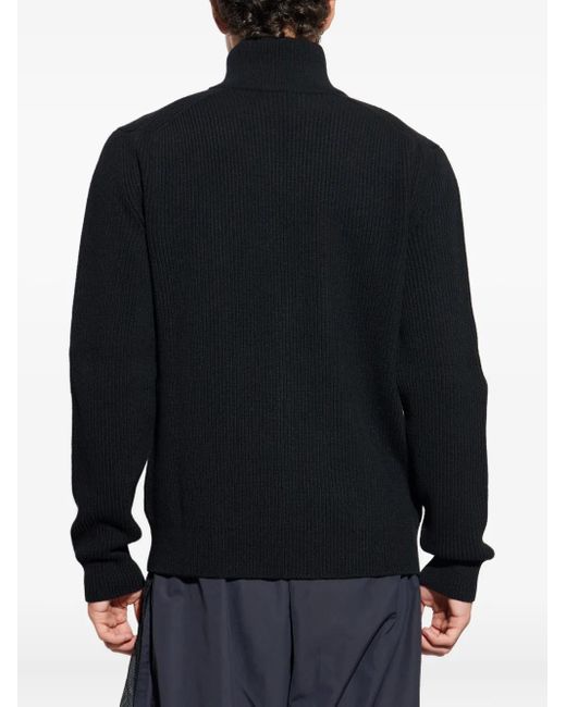 Vetements Black Ribbed Zip-Up Cardigan for men