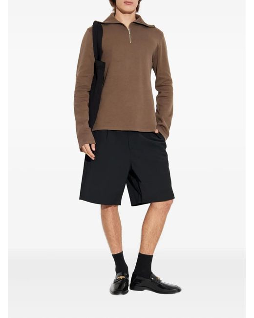 Entire studios Brown Zip-Up Collared Sweater for men