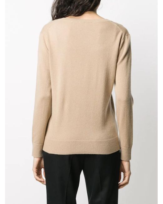 Vince Natural V-Neck Knitted Jumper