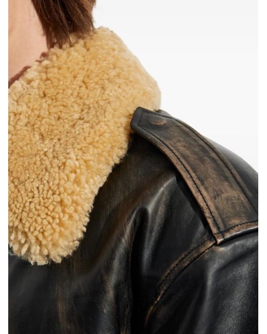 Veste À Col En Peau Lainée M I S B H V pour homme en coloris Black