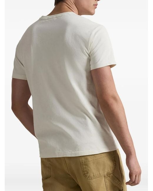 Polo Ralph Lauren White Crew-Neck Printed T-Shirt for men
