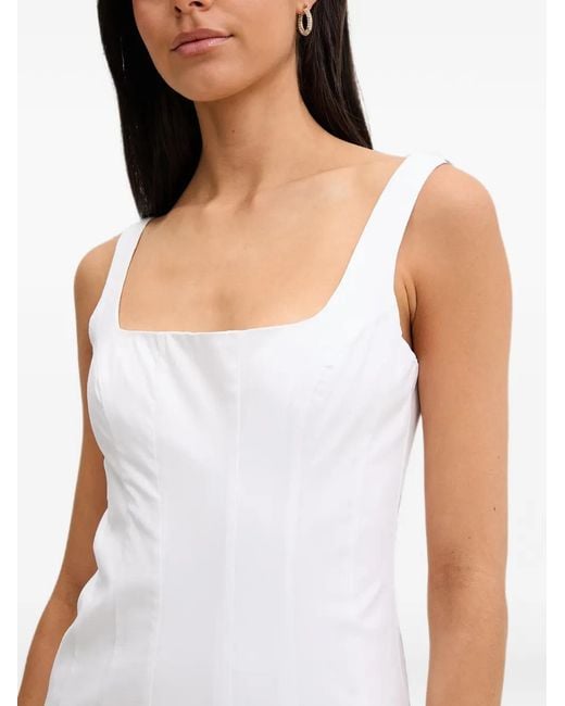 Bardot White Lolita Pleated Panelled Midi Dress