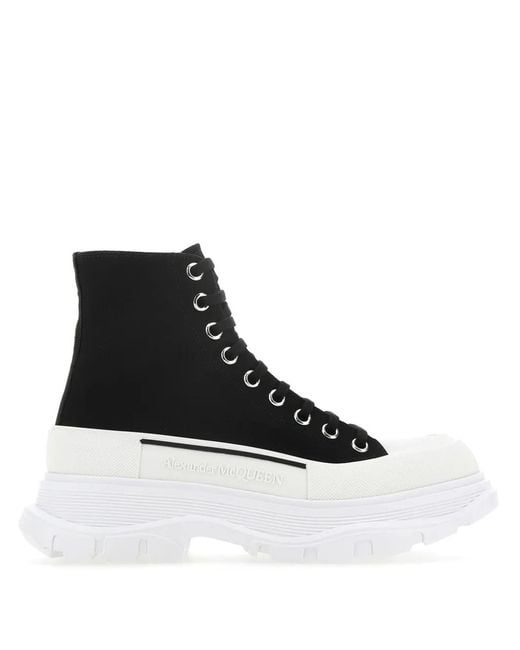 McQueen Black Tread Slick Sneakers