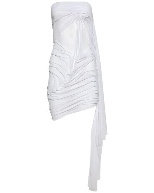 DI PETSA White Draped Mini Dress