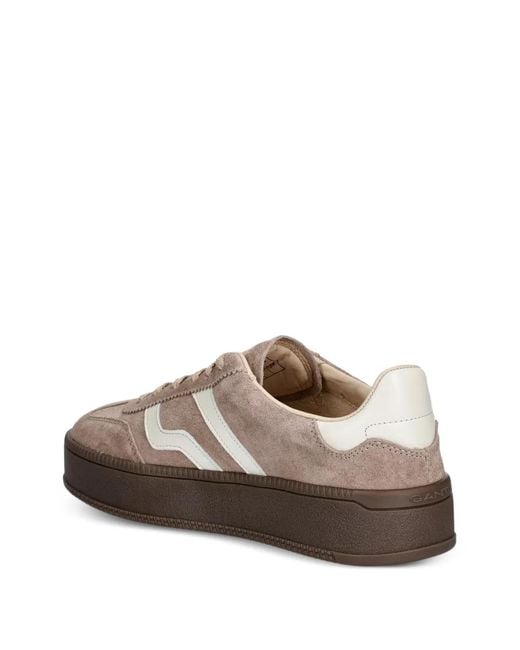 Gant Brown Suede Platform Sneakers