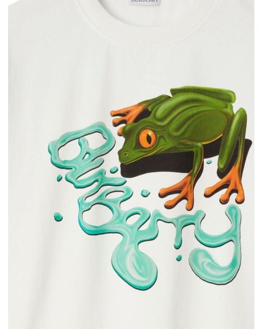 T-shirt Frog girocollo di Burberry in White da Uomo