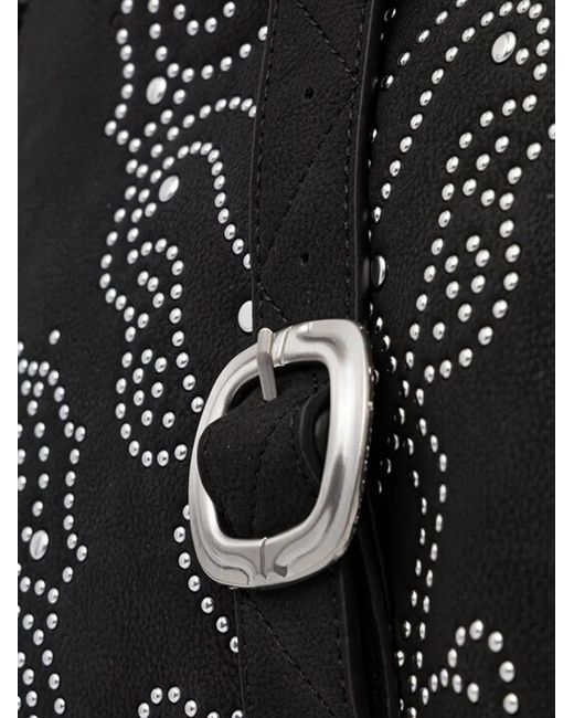 Desigual Black Studded Buckle Satchel