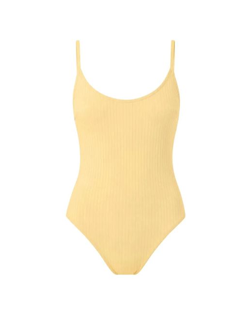 Rip Curl White Ribbed Scoop-Neck Swimsuit