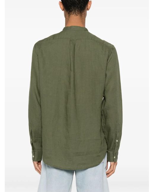 Polo Ralph Lauren Green Polo-Pony-Motif Linen Shirt for men