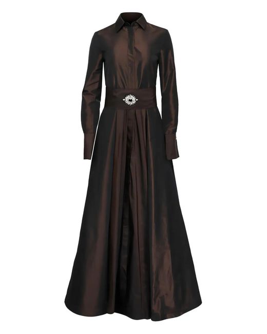 Sara Roka Black Mariasole Bow-Detail Maxi Dress