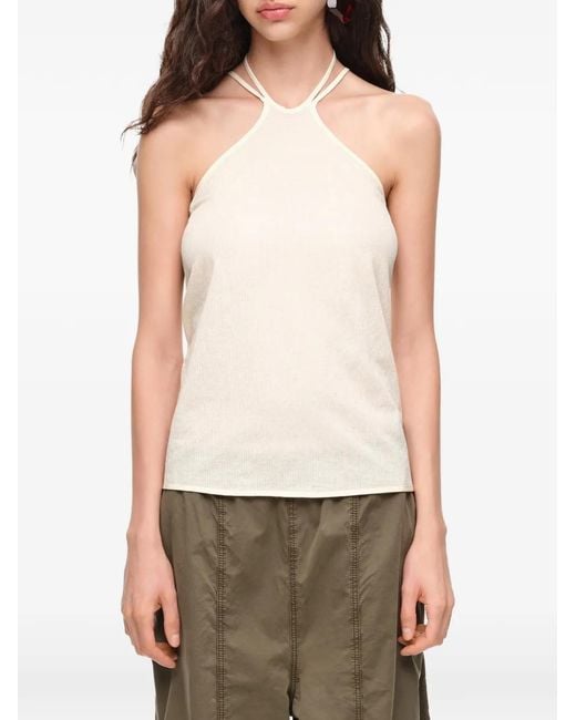 Bimba Y Lola White Halterneck Top With Tie