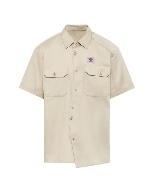 Undercover White Asymmetric Curved-Closure Shirt for men