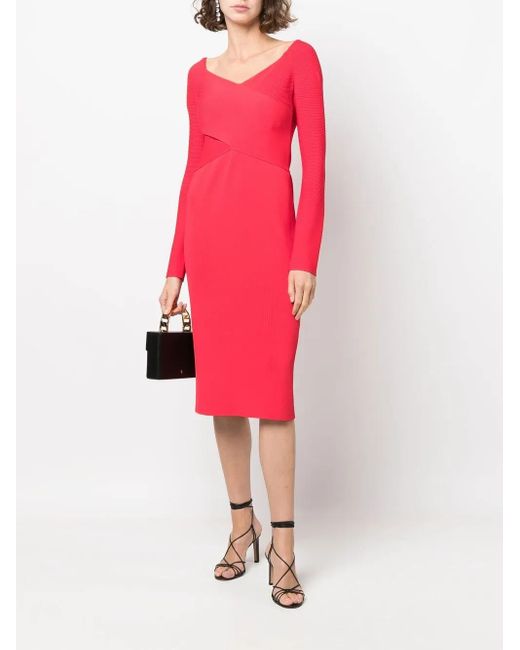 Ralph Lauren Red Mid-Length Cocktail Dress