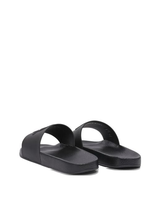 Moncler White Logo-Embossed Slides for men