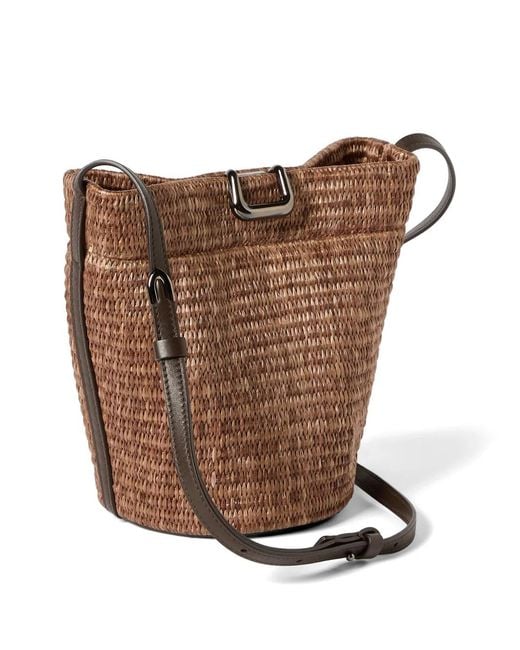 Brunello Cucinelli Brown Sartorial Small Bucket Bag