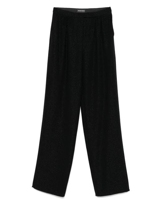 Emporio Armani メタリック パンツ Black