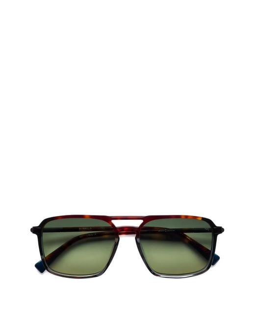 Etnia Barcelona Green Buffalo Square Sunglasses for men