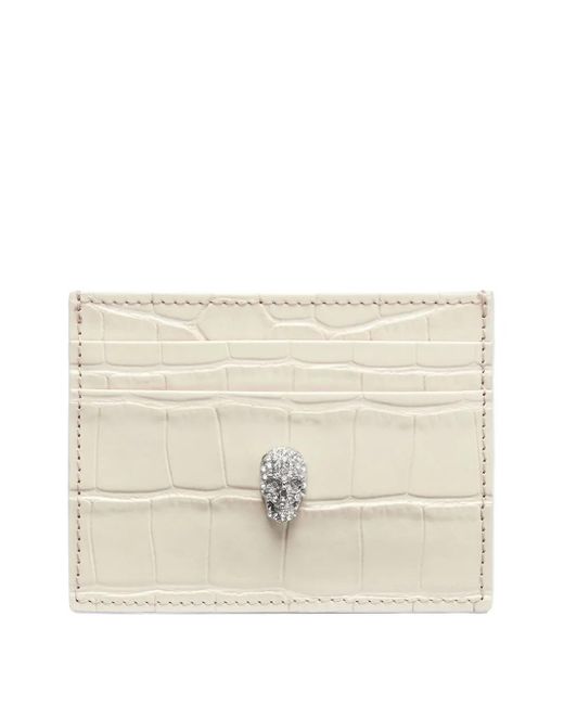 Philipp Plein Natural Cardholder Cocco Skull