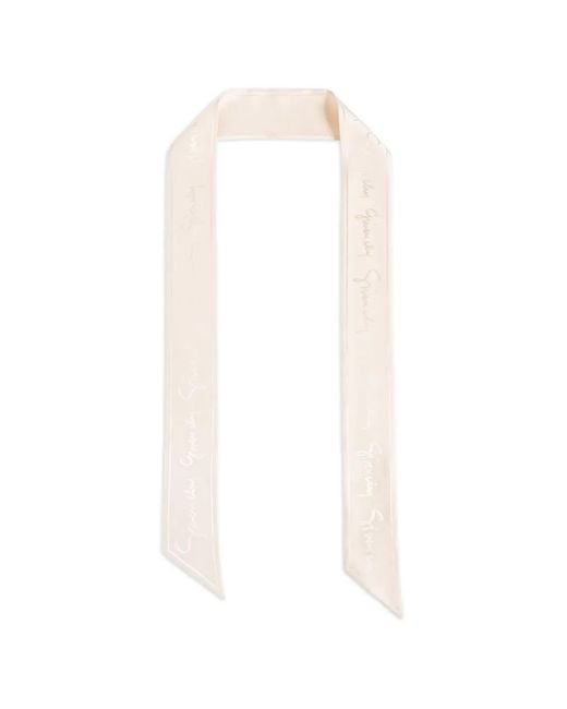 Givenchy White Logo-Print Silk Scarf