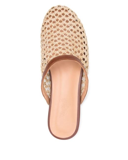 Ancient Greek Sandals Pink Woven Metallic-Trim Mules