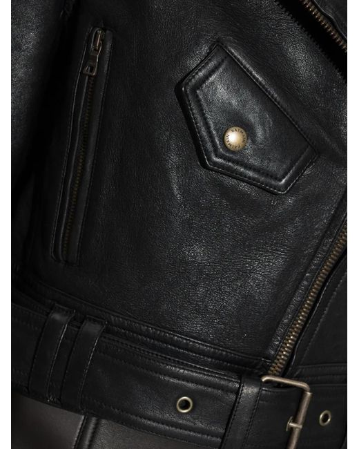 Balmain Black Belted Biker Jacket