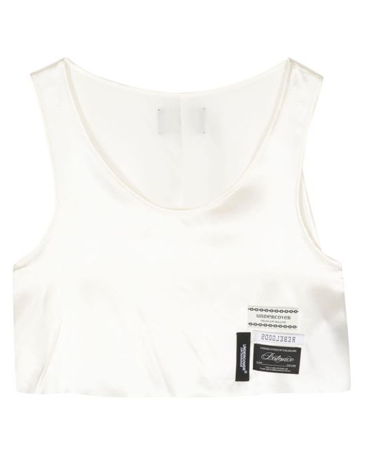 Undercover White Cropped-Top mit Logo-Applikation
