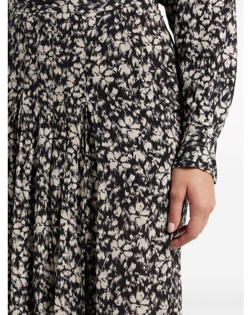 Jupe taille-haute à fleurs Isabel Marant en coloris Black
