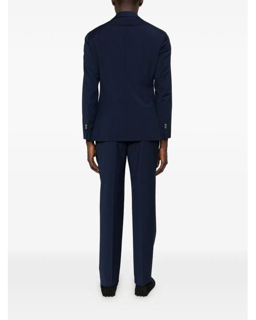 VELA SHOP Blue Single-Breasted Patch-Pocket Suit for men