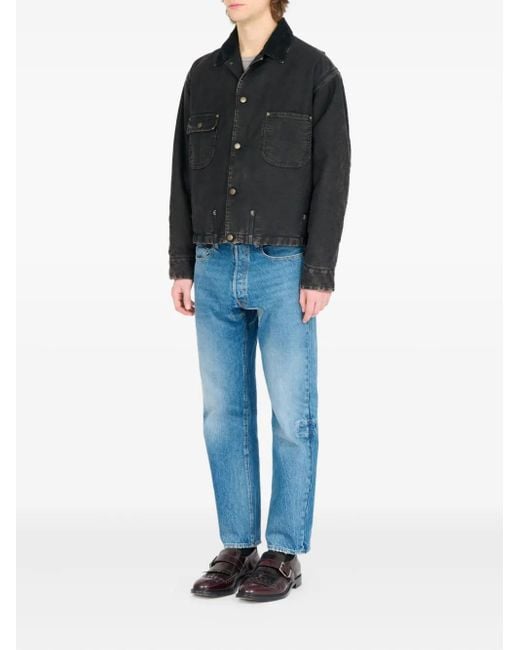 Maison Margiela Black Patch-Pockets Denim Jacket for men