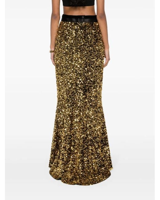Styland Metallic Sequin-Embellished Maxi Skirt