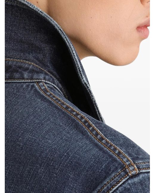 Dolce & Gabbana Blue Denim Jacket With Logo Patch for men