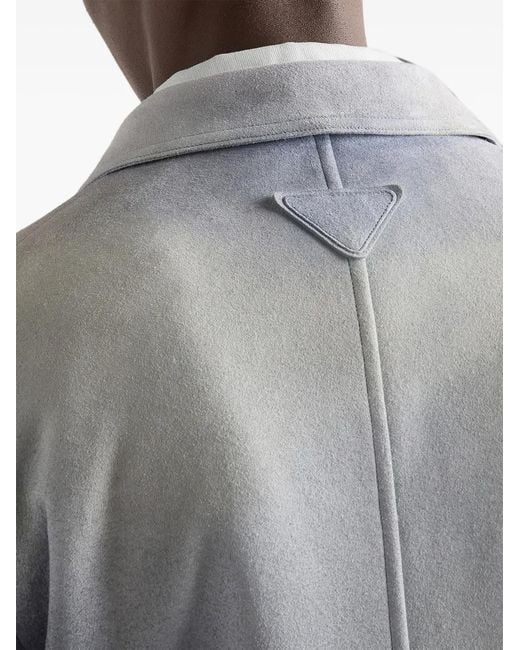 Prada Gray Suede Caban Jacket for men