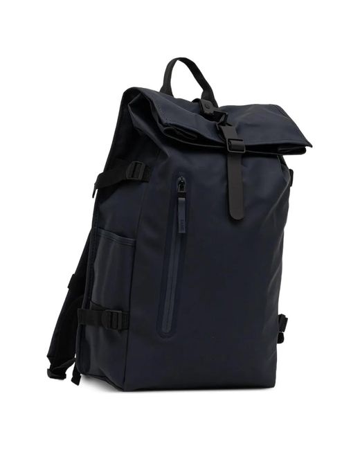 Large Rains Backpack Rains Rolltop Rucksack Large Backpack in Black | Lyst