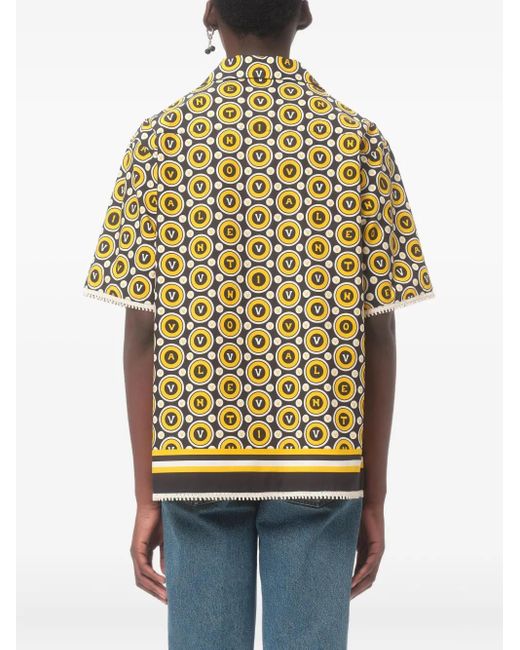 Valentino Garavani Metallic Logo-Print Short-Sleeve Shirt for men